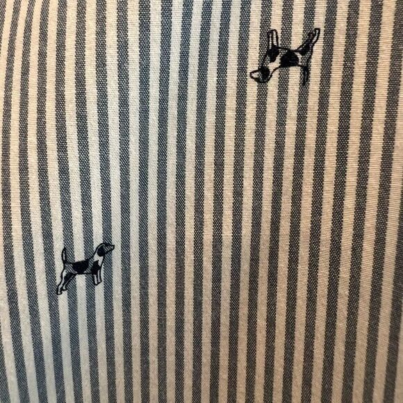Goodfellow & Co Dog Print Button Down Northrop Striped Shirt Slim XL - Picture 5 of 10